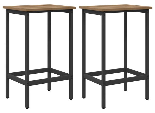 Bárszék 2 db Kézműves Tölgy 40 x 32 x 74 cm Szerelt Fa