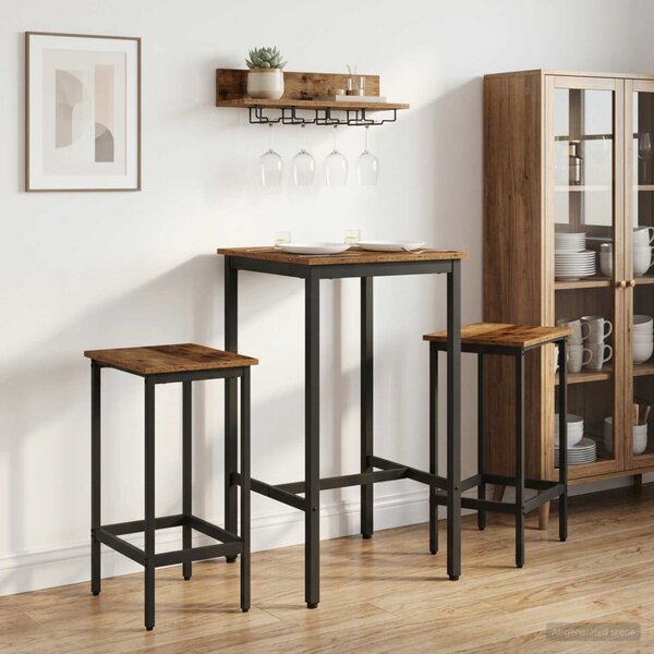 Bárszék 2 db Antik Fa 40 x 32 x 64 cm Szerelt Fa