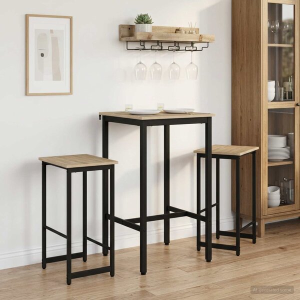Bárszék 2 db Sonoma Tölgy 40 x 32 x 74 cm Szerelt Fa