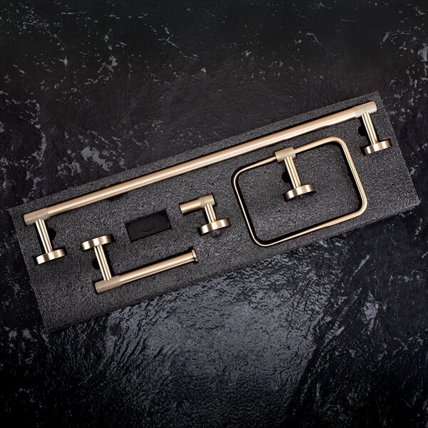 Fürdőszobai kiegészítő szett GRID Brush Gold 4 darabos