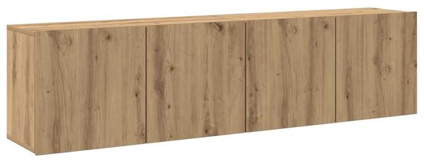 2 db kézműves tölgy falra szerelhető TV-szekrény 80x30x41 cm