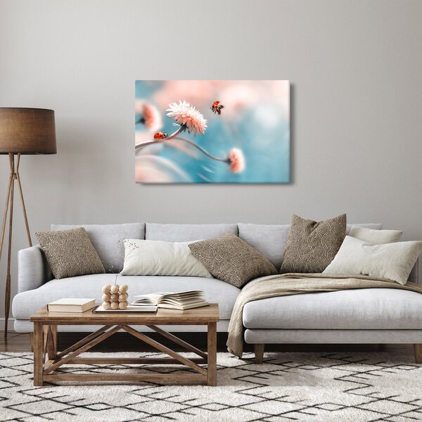 Kép - Katicabogarak a virágon (90x60 cm)