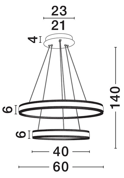 Alaro LED több ágú függesztett lámpa