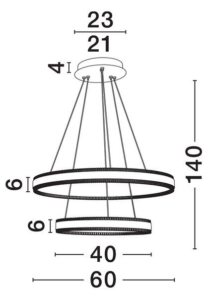 Alaro LED több ágú függesztett lámpa
