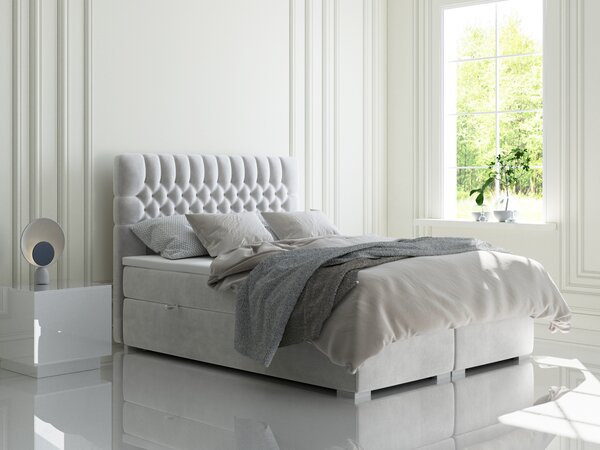 Franciaágy Boxspring 180 cm Daliny (világosszürke) (tárolóhellyel)