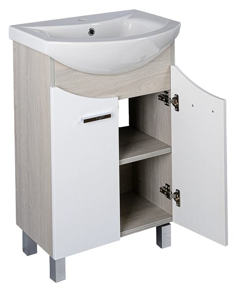 TMP ZX 55 - SONOMA - álló fürdőszobabútor - Sanovit ZENON - 6055 porcelán mosdóval - 55 x 44 cm