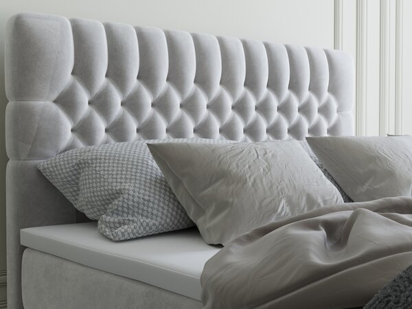 Franciaágy Boxspring 180 cm Daliny (világosszürke) (tárolóhellyel)