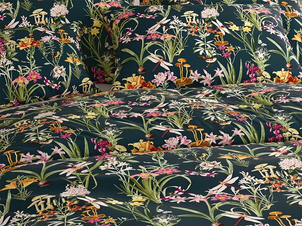 Pamut ágynemű MYSTIC GARDEN sötétzöld Ágyneműhuzat mérete: 70 x 90 cm | 140 x 200 cm