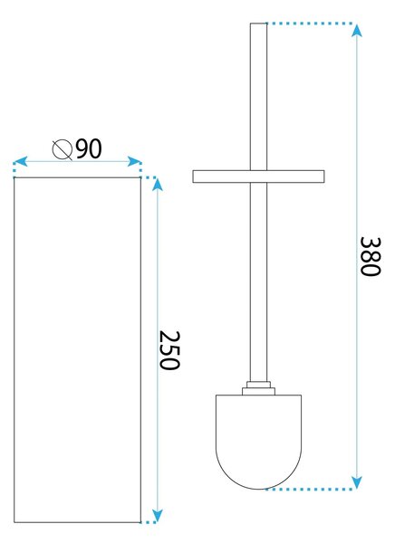 WC kefe B106 TIL BRUSH COPPER