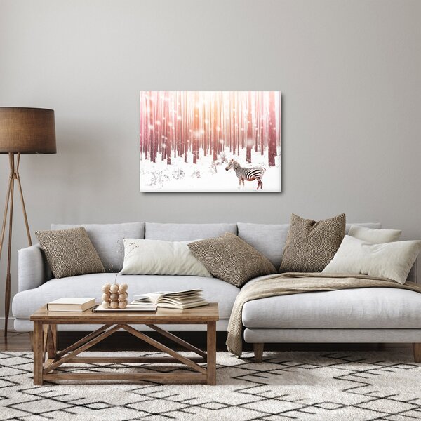 Kép - Zebra egy havas erdőben (70x50 cm)