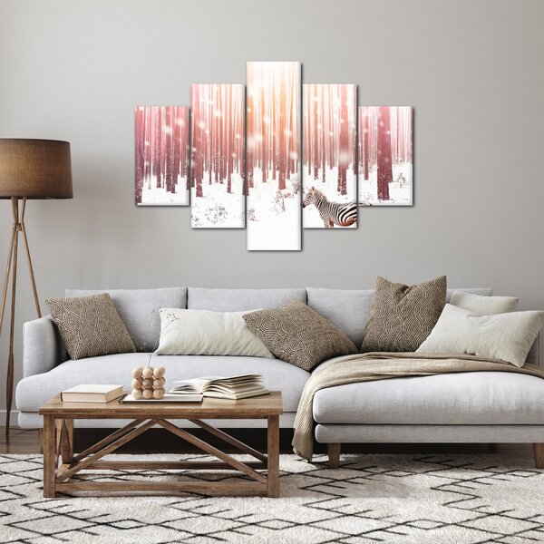 Kép - Zebra egy havas erdőben (150x105 cm)