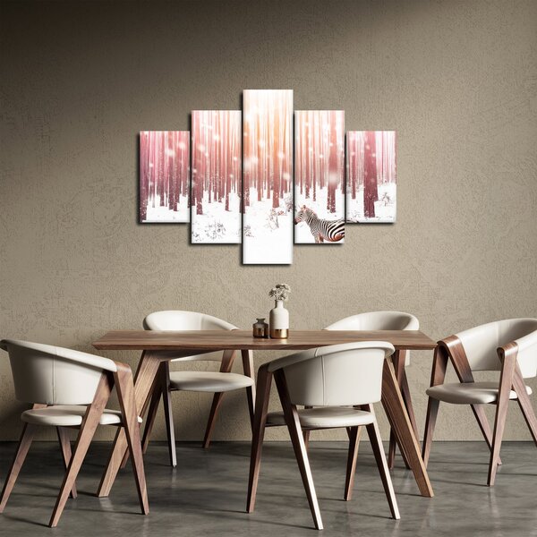 Kép - Zebra egy havas erdőben (150x105 cm)