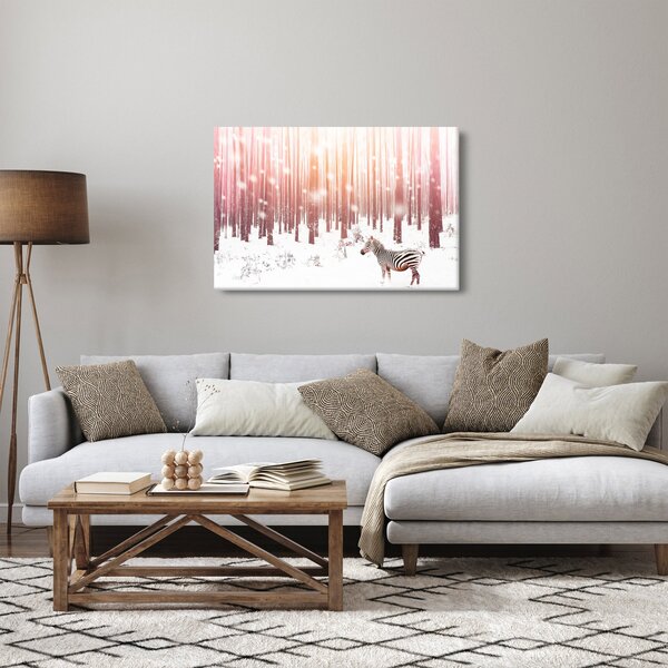 Kép - Zebra egy havas erdőben (90x60 cm)