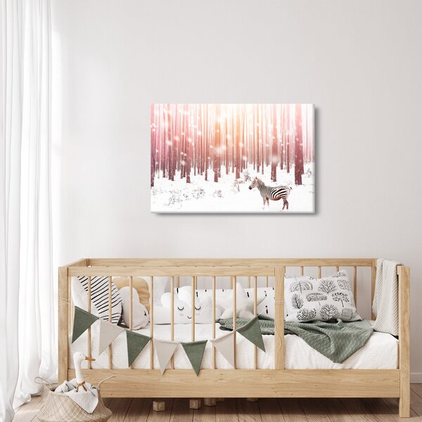 Kép - Zebra egy havas erdőben (90x60 cm)
