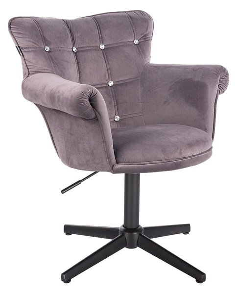 HR804CCROSS Grafit modern velúr szék fekete lábbal