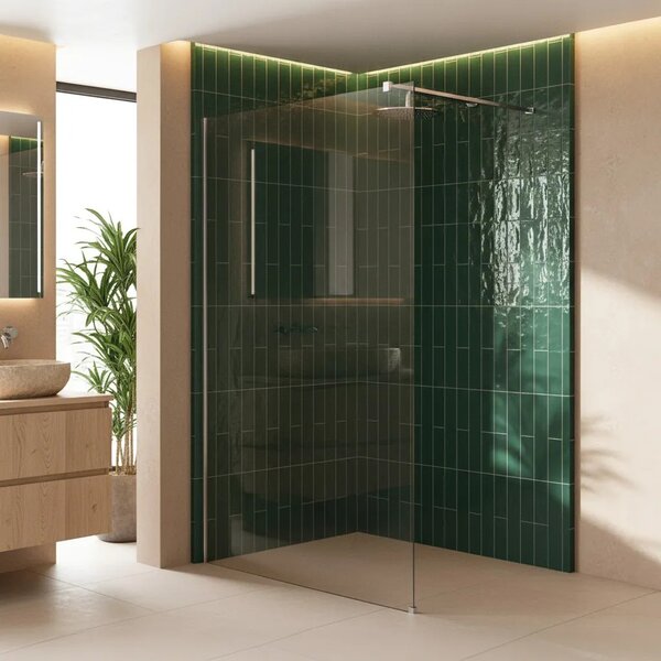 Zuhanyfal Rea Flexi Transparent / Chrome 100