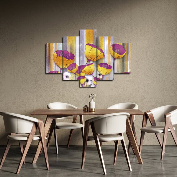 Kép - Virágok illusztrációja (150x105 cm)