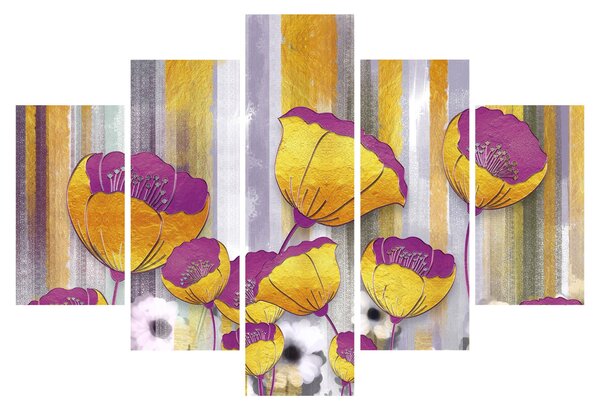 Kép - Virágok illusztrációja (150x105 cm)