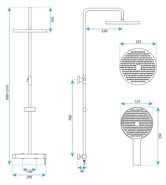 Zuhanyszett Rea Foss Clif Brush Copper