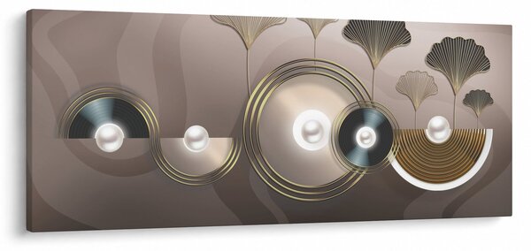 Kép - Aranybarna absztrakció (120x50 cm)