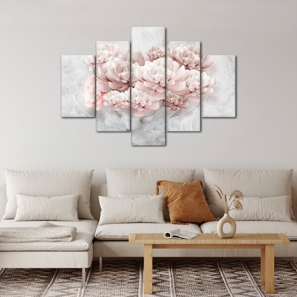 Kép - Rózsaszín virágok a falon (150x105 cm)