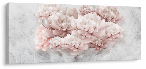 Kép - Rózsaszín virágok a falon (120x50 cm)