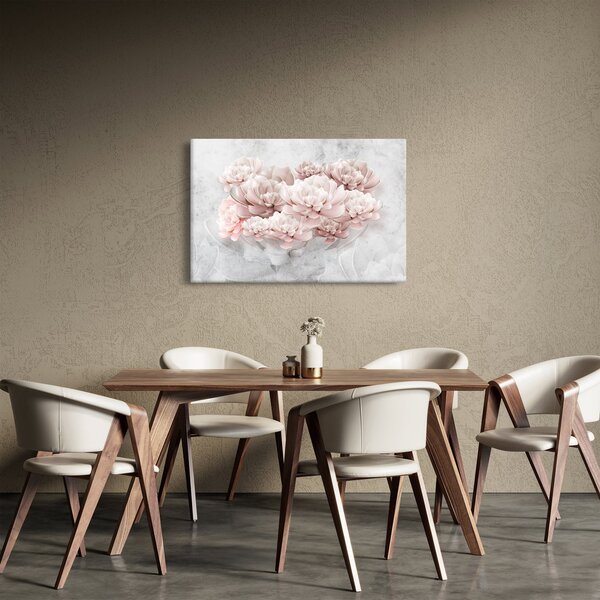 Kép - Rózsaszín virágok a falon (90x60 cm)