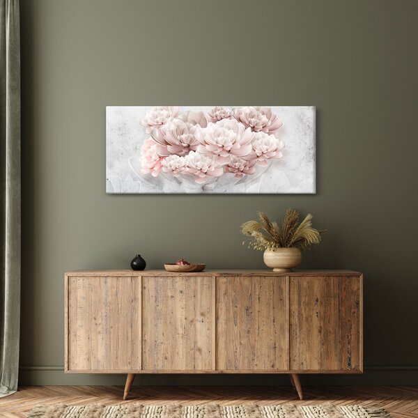 Kép - Rózsaszín virágok a falon (120x50 cm)