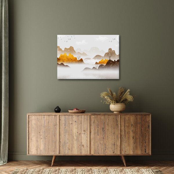 Kép - Hegyek a ködben (70x50 cm)