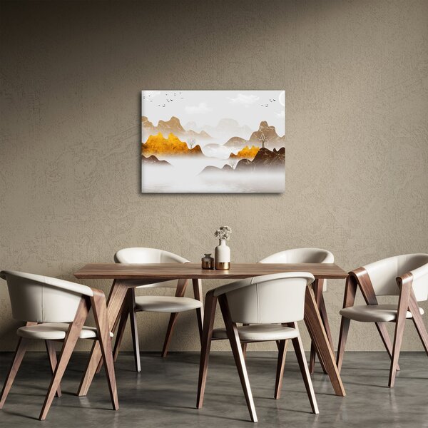 Kép - Hegyek a ködben (70x50 cm)