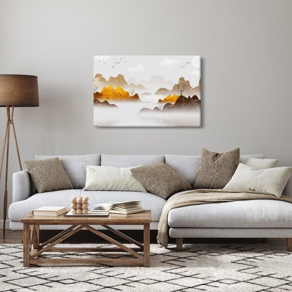 Kép - Hegyek a ködben (90x60 cm)
