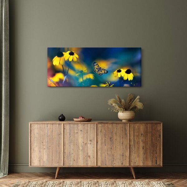 Kép - Sárga pillangó virággal (120x50 cm)