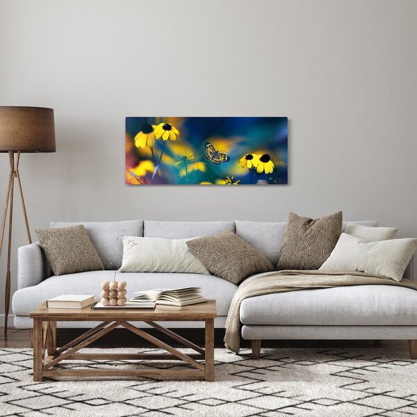 Kép - Sárga pillangó virággal (120x50 cm)