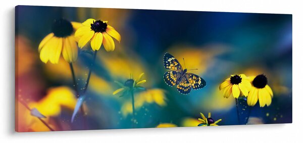 Kép - Sárga pillangó virággal (120x50 cm)