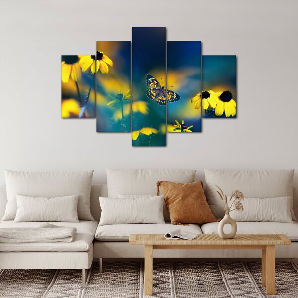 Kép - Sárga pillangó virággal (150x105 cm)