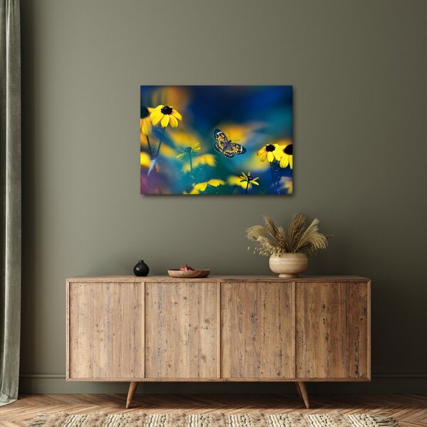 Kép - Sárga pillangó virággal (70x50 cm)