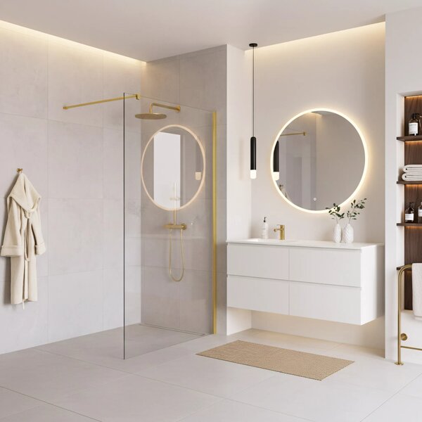 Zuhanyfal Rea Flexi Transparent / Gold 70