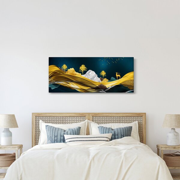 Kép - Szarvas a tájban (120x50 cm)
