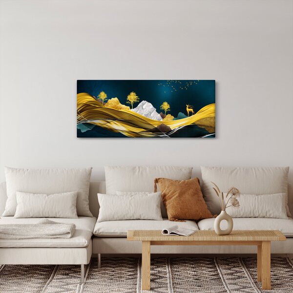 Kép - Szarvas a tájban (120x50 cm)