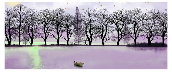 Kép - Bárkák a tavon (120x50 cm)