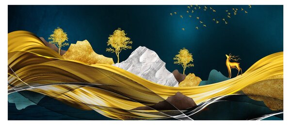Kép - Szarvas a tájban (120x50 cm)