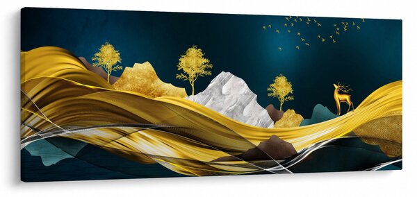 Kép - Szarvas a tájban (120x50 cm)