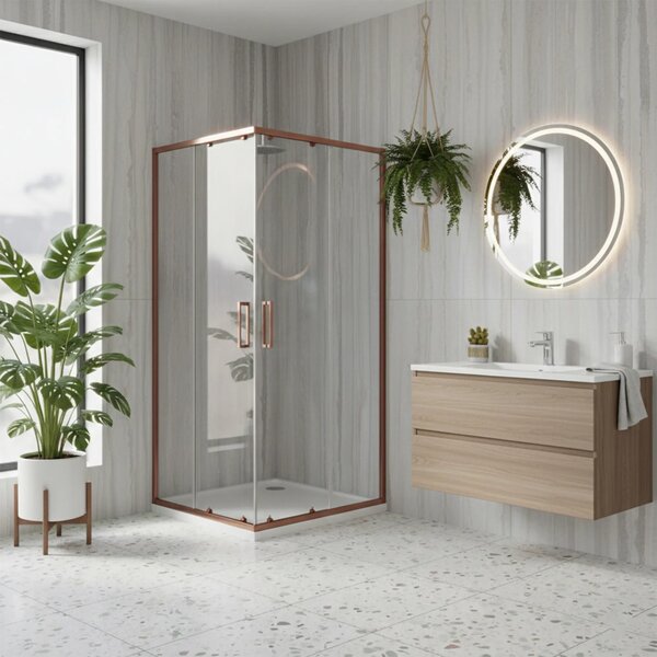 Zuhanykabin Rea City 90x90 Brush Copper