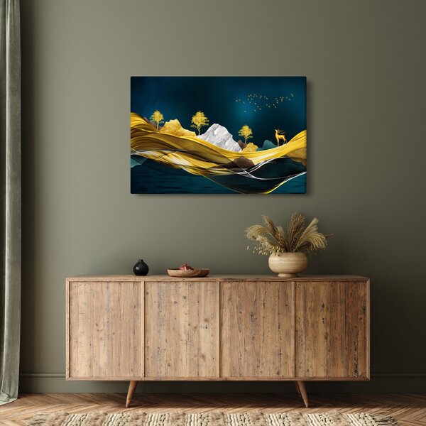 Kép - Szarvas a tájban (90x60 cm)