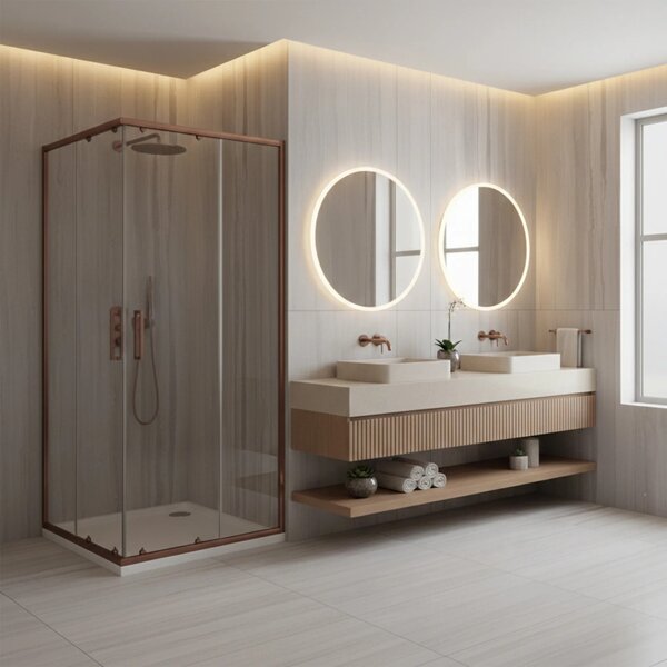 Zuhanykabin Rea City 90x90 Brush Copper