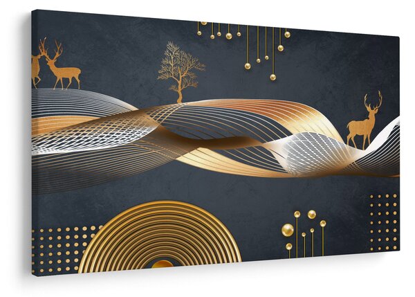 Kép - Grafika szarvassal (90x60 cm)