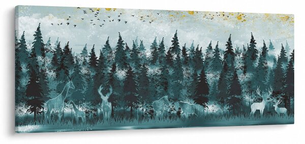 Kép - Állatok az erdőben (120x50 cm)