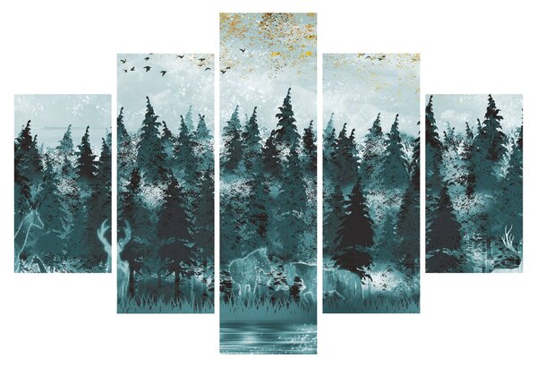 Kép - Állatok az erdőben (150x105 cm)