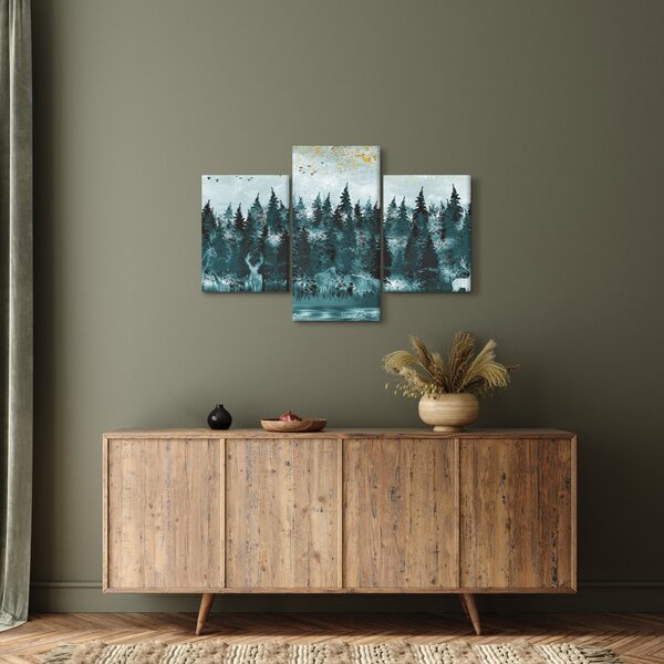Kép - Állatok az erdőben (90x60 cm)