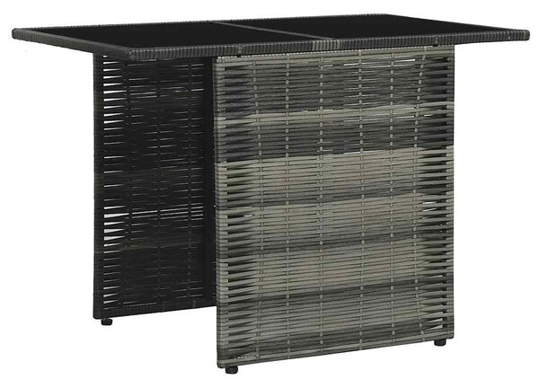 3-részes szürke polyrattan bisztrószett párnákkal